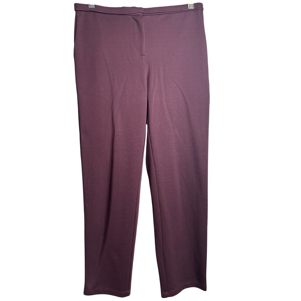 EILEEN FISHER Womens Purple Straight Leg Stretch Pants M Quiet Luxury Minimalist